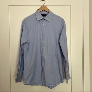 The Mens Store Bloomingdales Dress Shirt Mens 16-32/33 Blue White Regular Fit